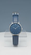 Platinum Blue Minimalist Dial Watch