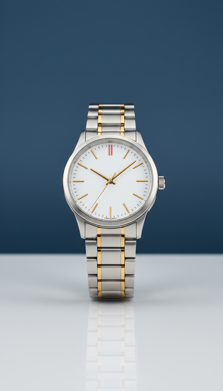 Classic Stainless Steel Dial Watch