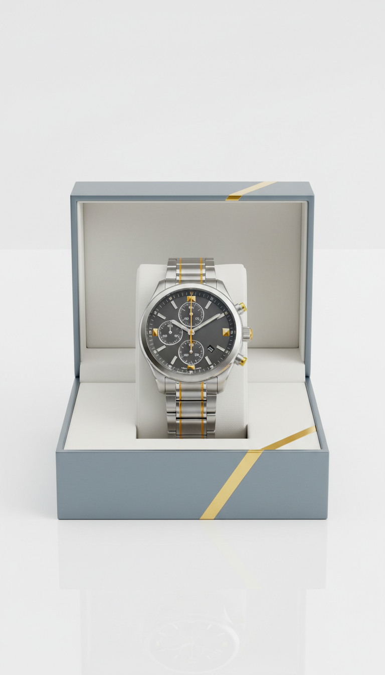 Citrine Accent Chronograph Watch in Luxury Packaging