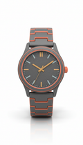 Ceramic Slate Band Watch with Coral Edge