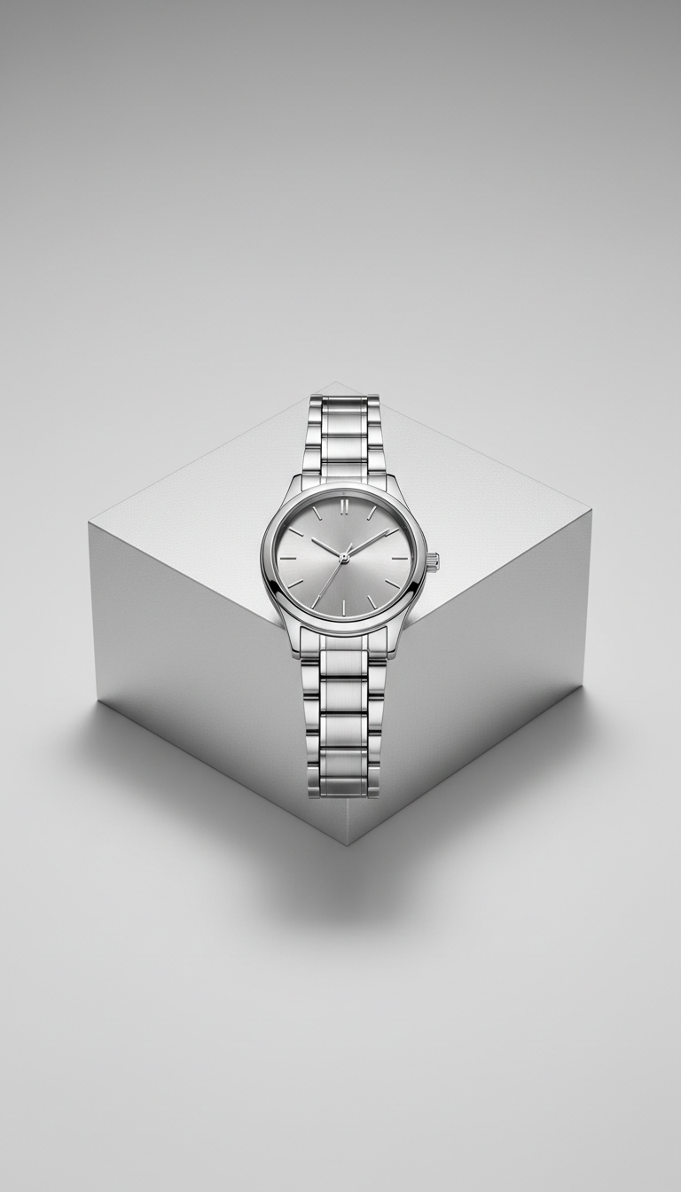 Mist Silver classic analog watch