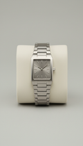 Rectangular Silver Ceramic Watch